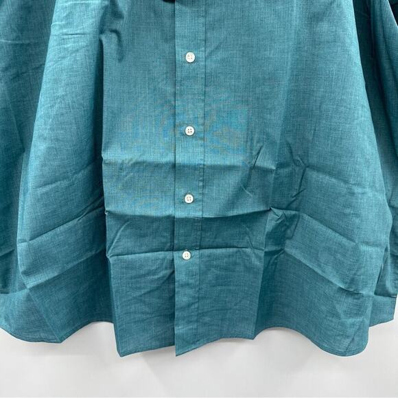 Atlas for Men SS Pilot Short Sleeve Button Down Shirt in Teal Sz 3XL NEW - Picture 3 of 10